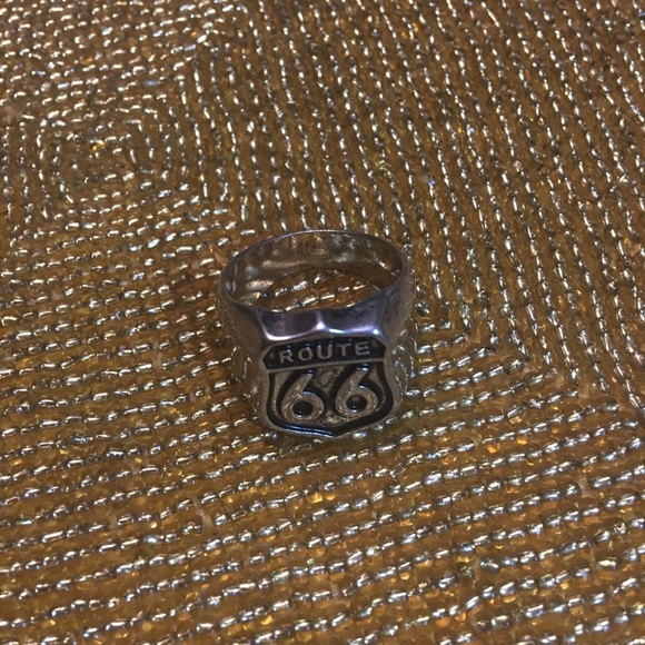 Very nice mens ring, STAINLESS STEEL ROUTE 66 RING - Picture 2 of 8